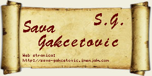 Sava Gakčetović vizit kartica